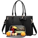 LOVEVOOK Lunch Tote Bag for Women, Laptop Bag for Work with Insulated Lunch Compartment 15.6 Inch 2 in 1 Lunch Tote Large Capacity Computer Handbag for Work, Teacher, Nurse, Office, Collage, Casual