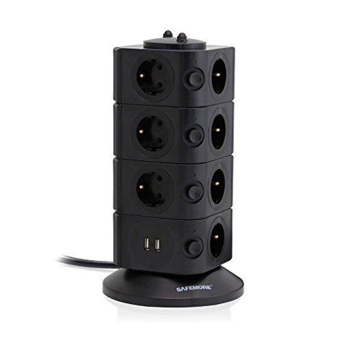 SAFEMORE Multipresa Ciabatta Elettrica con 15