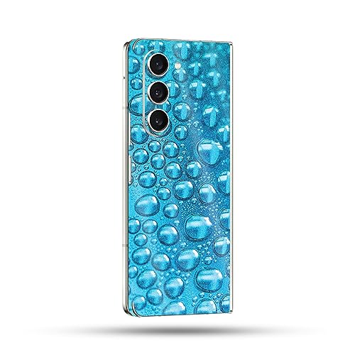 Image of MightySkins Glossy Glitter Skin Compatible with Samsung Galaxy Z Fold 5 Full Wrap - Wavy Drops | Protective, Durable High-Gloss Glitter Finish | Easy to Apply & Change Styles | Made in The USA