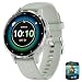 Produktbild Garmin 010-02785-01 Venu 3S Health Fitness GPS-Smartwatch, Stahllünette mit salbeigrauem Gehäuse, 41 mm, offizielles USA-Partnermodell, Paket mit 2 YR CPS Enhanced Protection Pack