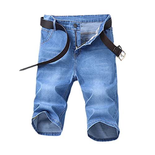 Short jean homme ample Kelsiop avec taille élastique pour éviter les compressions