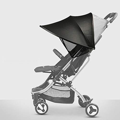 Protector Solar Universal - Baby Capota para buggy & cochecito | XL de Pop Up Toldo con protección ultravioleta 40 + y funda - Gris azul negro Cover