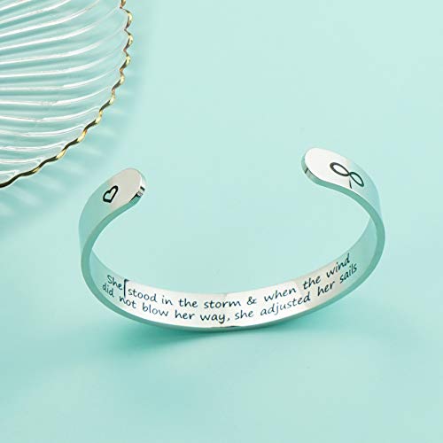 LParkin Inspirational Gift She Stood in The Storm When The Wind Did Not Blow Her Way She Adjusted Her Sails Encouragement Gift3