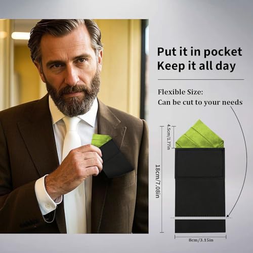 Image of Mens Pre-Folded Pocket Squares on Card Pocket Handkerchief for Suit Accessories