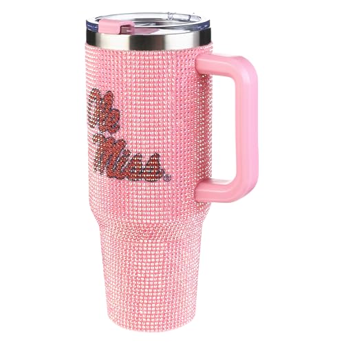 Image of The Memory Company Officially Licensed 40oz Pink Bling Game Day Tumbler, University of Mississippi