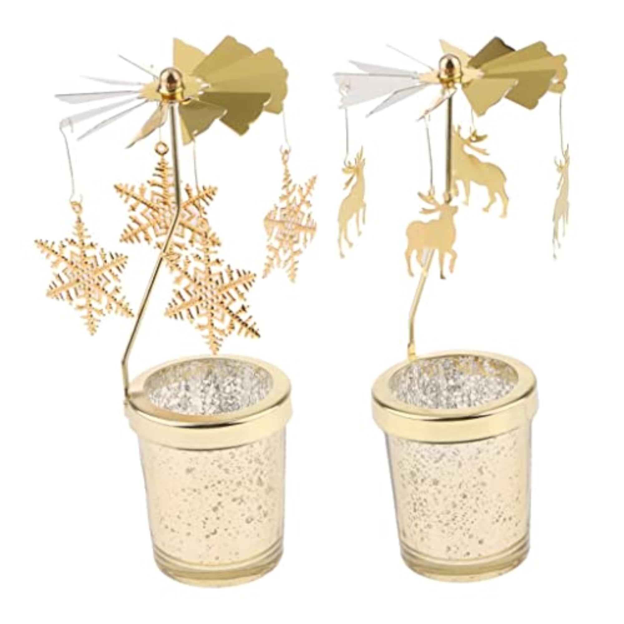 2PCS Romantic Rotating Candle Holder Stand