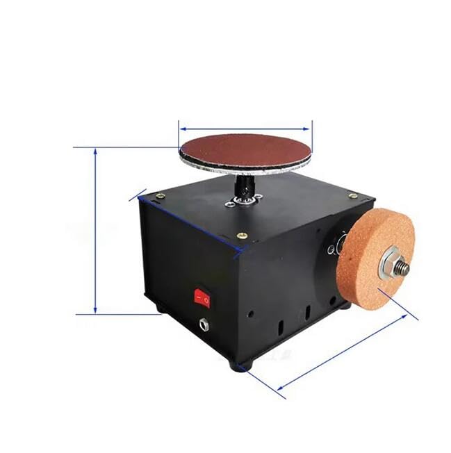 LeTkingok AC 100-240V Multi-Functional Sandpaper Disk Benchtop Sander Grinder, DIY Electric Polishing Cutting Machine for Metal Wood Jade