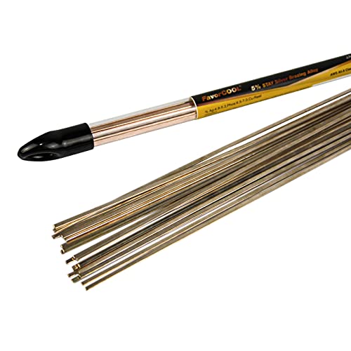 Image of 1 lb Value Pack BLUEFIRE JAgP-5 5% Silver Phos Copper Brazing Alloys Welding Rods Industry BCuP-3 0.050 inchx1 /8 inchx19.25 inch equivalent to HARRIS STAY SILV 5 Professional Grade Gas Soldering Torch Accessory