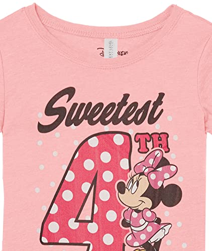 Disney Little, Big Minnie Mouse Sweet 4th Birthday Girls Short Sleeve Tee Shirt2