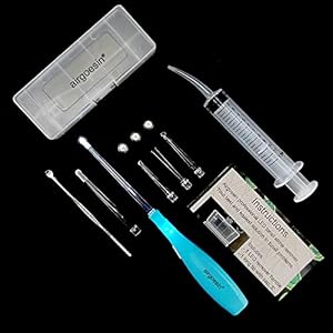 Airgoesin™ Upgraded Tonsil Stone Remover Tool, Blue, 5 Tips, Tonsillolith Pick Case + 1 Irrigator Fresh Breath Oral…