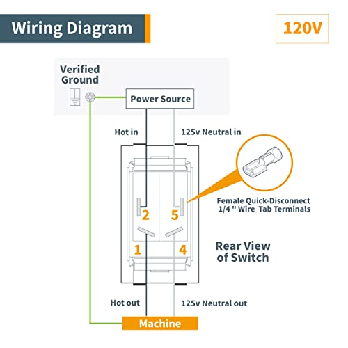 Powertec 71006 Safety Locking Switch – Dual Voltage 110V/220V Table Saw Switch Replacement W/On Off Toggle For Power Tools #TOP3