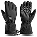 keynoyin Winter Warm All-Finger Heating Gloves, Outdoor Skiing gloves-Q811 Black-L