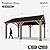 Aoxun 12' x 16' Outdoor Cedar Wood Carport, Heavy Duty Galvanized Steel Top Gazebo Car Port, All-Weather Permanent Wooden Pavilion Shelter for Car, Tractors
