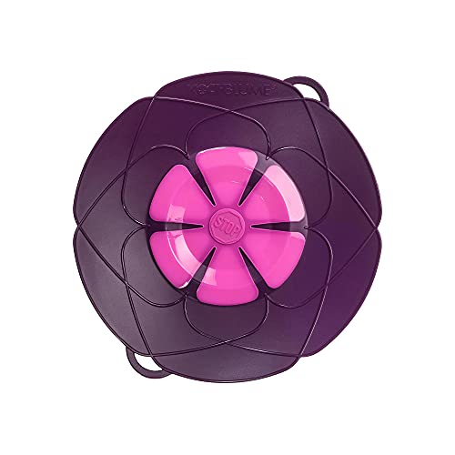 Kochblume das Original Silikon Überkochschutz für Töpfe und Pfannen Mikrowellen-Deckel Spritzschutz und Dampfgar-Aufsatz | (lila M | Topfgröße 14-20cm)