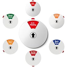 Office Door Sign, Do Not Disturb, In a Meeting, Working Remotely, Out of Office, Back Soon, Please Knock, 6 Options Privacy Wheel Sign, Business Status Indicator For Work, 6 inch Sliver 1PK