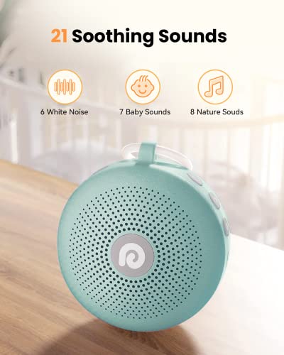 Dreamegg Sound Therapy Machine - Portable Sound Machine for Baby Adult, Features Powerful Battery, 21 Soothing Sound, Noise Canceling for Office & Sleeping, Sound Therapy for Home, Travel, Gift, Green
