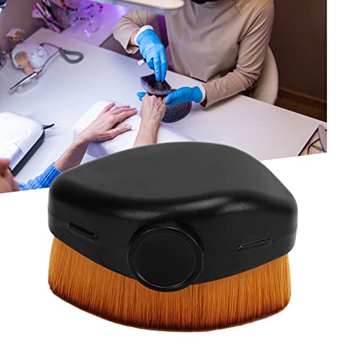 Nail Dust Brush PortableDust Powder Removing Soft Kabuki Cleaner Brush for Nail Trimming Cleaning Makeup Brush Tools (Black) - Image 2