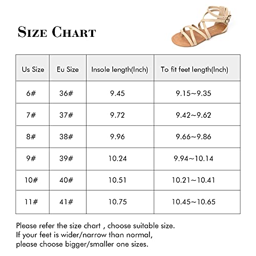 Luffymomo Women's Gladiator Strap Sandals Flat Fisherman Thong Cross Strappy Sandals（11 M Us Beige） #TOP5