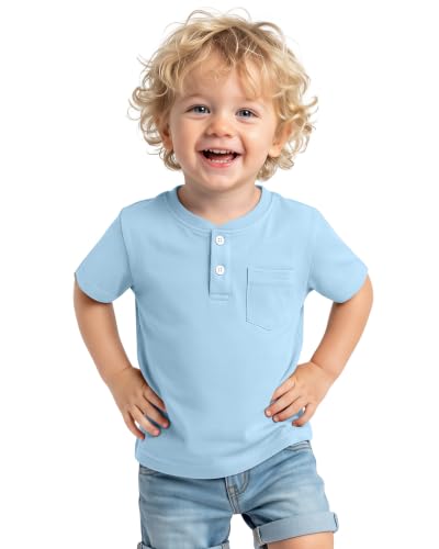 Image of Toddler Boys Cotton Henley T Shirts
