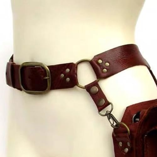 Riñonera medieval de piel para mujer en color negro de Mass Beauty 5