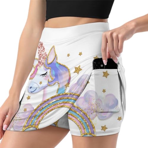 Skort athlétique Licorne d'or jupe short de tennis golf course
