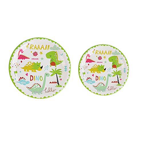 Exija Dinosaur Party Supplies Set, 12 9Inch Dinner Plates+12 7Inch Dessert Plates+12 Napkins, Dinosaur Party Plates And Napkins For Birthday Boys Girls,Serves 12 #TOP2