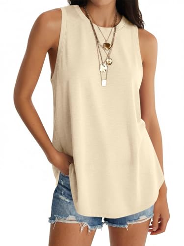 Image of UNCLECAT Womens Oversized Long Tank Tops Summer Sleeveless Tunic Tops