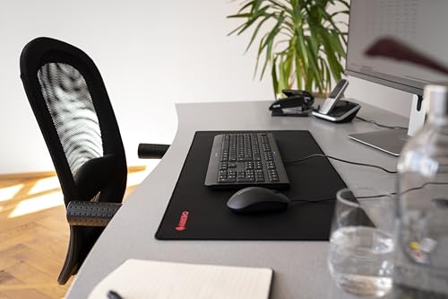 MP 2000, Tappetino Mouse in Tessuto Premium, Formato XXL (800 x 350 x 5 mm), Superficie Liscia, Precisa, Bordi Cuciti, Antiscivolo, Arrotolabile, Nero - Mouse gaming - Immagine 5