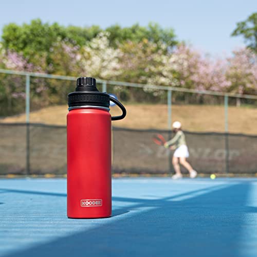 Image of koodee Insulated Water Bottle 2 Pack-18 oz Stainless Steel Vacuum Metal Sports Water Bottle with Leakproof Spout Lid (Purple-Royal Blue)