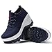 Women's Chunky Platform Comfort Orthopedic Wedge Walking Shoes Fashion Knitted Breathable Lace Up Lug Sole Casual Non-Slip Running Shoes With Arch Support (blue, Adult, Women, 7, Numeric, US Footwear Size System, Medium)