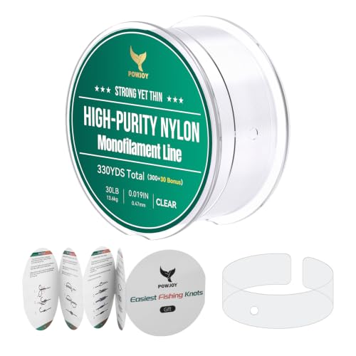 Image of Monofilament Fishing Line with Knot Guide Card, Tangle-Free Snap Ring for No More Mess, Low Memory Smooth Casting Nylon Mono String, 15 /20 /30 /50 /80LB, 220-1050 Yards
