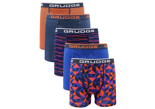 J&T Mens Boxers Shorts (5 Pack) Multipacked Underwear Gift Set | Comfortable Stretch Cotton Mens Trunks Colourful Underpants Briefs