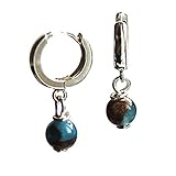 botswana achat wirkung  Blauer Verrückter 6mm Achat Massives Sterling Silber 12,5mm Creolen