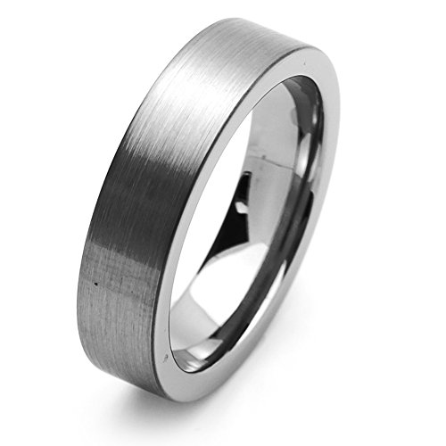 Double Accent 6Mm Comfort Fit Tungsten Carbide Wedding Band Brushed Pipe Cut Style Tungsten Ring (5 To 15), 10 #TOP28