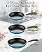 Cook N Home Nonstick Frying Pans Set 3 Piece, 8, 9.5, 11-Inch Kitchen Cooking Skillets Saute Fry Pan Induction Compatible, Turquoise
