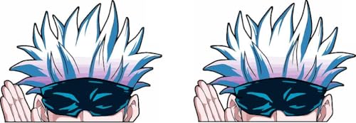 Pure Print Cut Anime Peeker Jujutsu Kaisen – 2 pegatinas para coche de 9 cm – Decoración de manga japonesa (Gojo)