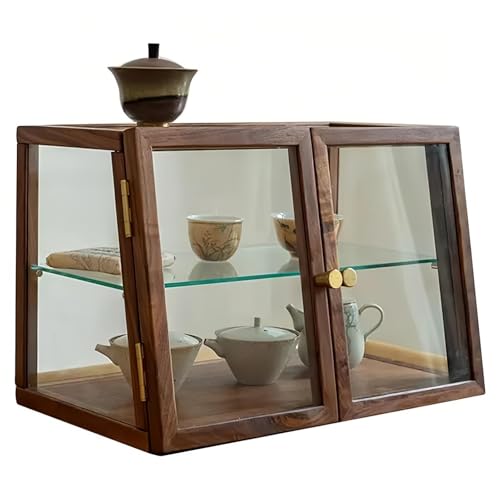Vitrina de vidrio para panadería con doble estantería para encimera comercial y vitrina de coleccionables