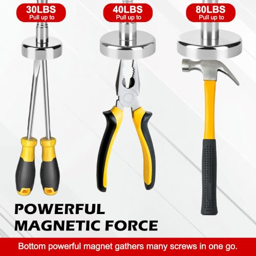Image of TOOLEAGUE 3Pcs Telescoping Magnetic Pickup Tool, 30LB, 40LB and 80LB | 31-Inch Magnet Stick, Extendable Magnetic Wand for Retrieving Screw Bolts Nuts and Other Small Metallic Objects
