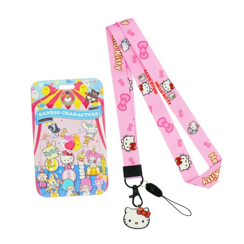 Eiodlulu Id Holder Vertical Badge With 1 Clear Id Card Window 1 Card Slot And 1 Neck Lanyard Cute Cartoon For Women Office School Credit Card Driver License Plastic Case Pink #TOP3