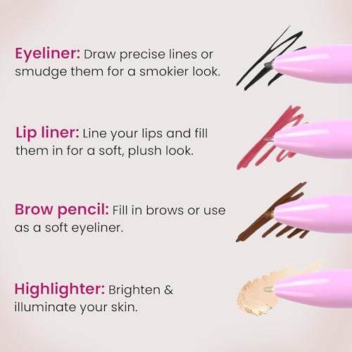 Image of Milagro Beauty 4-In-1 Makeup Pen, Smudgeproof & Waterproof Eyeliner, Lip Liner, Highlighter & Eyebrow Pencil With Rich Color Payoff, 24-Hour Long Stay