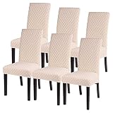 SearchI Dining Room Chair Covers Set of 6, Stretch Jacquard Parsons Chair Slipcovers Super Fit Remov