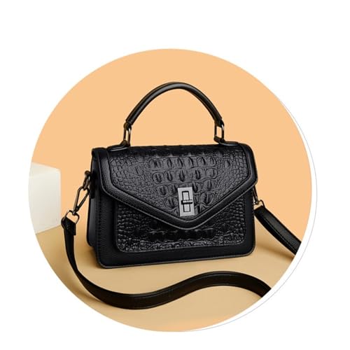 Image of Women Vegan Leather Evening Handbag Crocodile Pattern Handle Clutch Purse Cross Body Envelope Bag