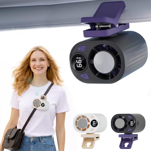 Clip on Air Conditioner, 2026 Best Clip on Fan Air Conditioner, Semi-Cooling Personal Fan with LED Display, 199 Speeds & 360° Rotation, Hands-Free Portable AC for Outdoor Travel Camping Car (Black)