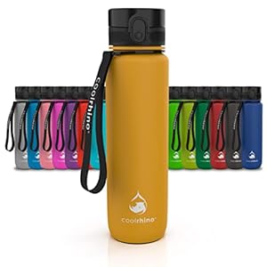 coolrhino Trinkflasche 650ml für Sport, Outdoor, Schule, Fitness & Kinder - Wasserflasche auslaufsicher und Bpa frei - Flasche für Kohlensäure geeignet (Rhino Sun Yellow, 650ml)