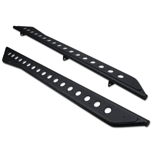 Textured Black Round Pattern Rock Slider Rocker Style Side Step Rail Nerf Bars Running Boards Compatible with 22-23 Toyota Tundra Double (Extended) Cab