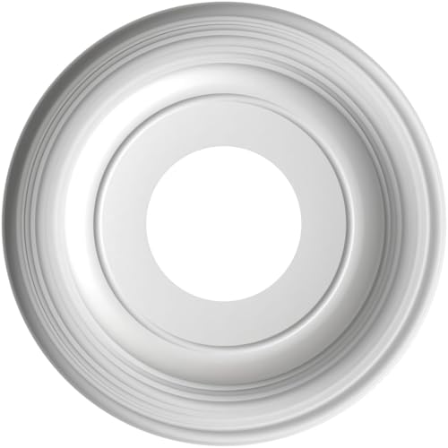 Image of Ekena Millwork 10 inchOD x 3 1 /2 inchID x 1 1 /8 inchP Traditional Thermoformed PVC Ceiling Medallion (Fits Canopies up to 5 1 /2 inch), Metallic Black Night