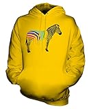  Candymix Arc-en-Ciel Peint Zèbre Unisexe Sweat Pull à Capuche Homme Femme, Taille Small, Couleur Jaune Foncé