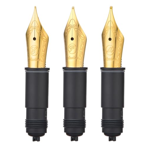 Bloc plume Asvine P36 P50 P80 V200 : lot 3 stylos-plume de rechange pointe #6 or