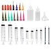 LotFancy 10 Pack Syringe Luer Lock with 14ga 18ga 20ga Blunt Tip Needle and Caps, 1ml 3ml 5ml 10ml 20ml Glue Applicator Syringe for Refilling & Measuring, Oil, E Juice, E Liquid, E Cig, Wood Glue