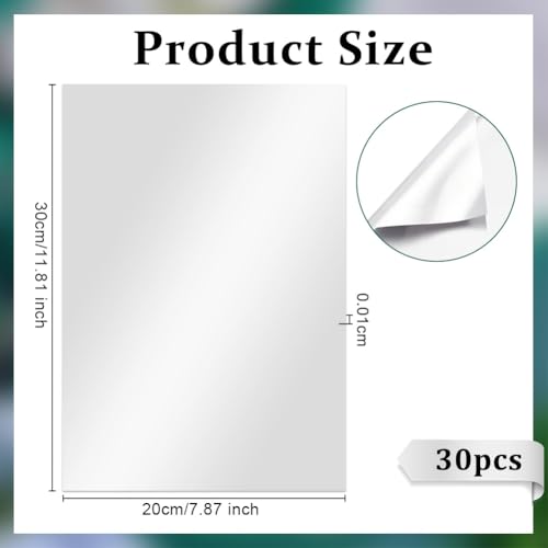 OLYCRAFT 30 Blatt Aluminium Metall Bastelarbeiten 30x20cm Doppelseitig Silberfarbene Metallfolie 0.1mm Dickes Zinnfolien Blitzblech Zum Bemalen Gravieren Und Prägen Kunstprojekte DIY Bastelarbeiten
